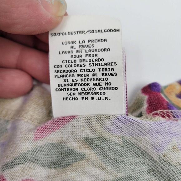 Vintage No Boundaries Plus Women's 3XL 80's Floral Short Sleeve Pullover Top‎ - Picture 7 of 11